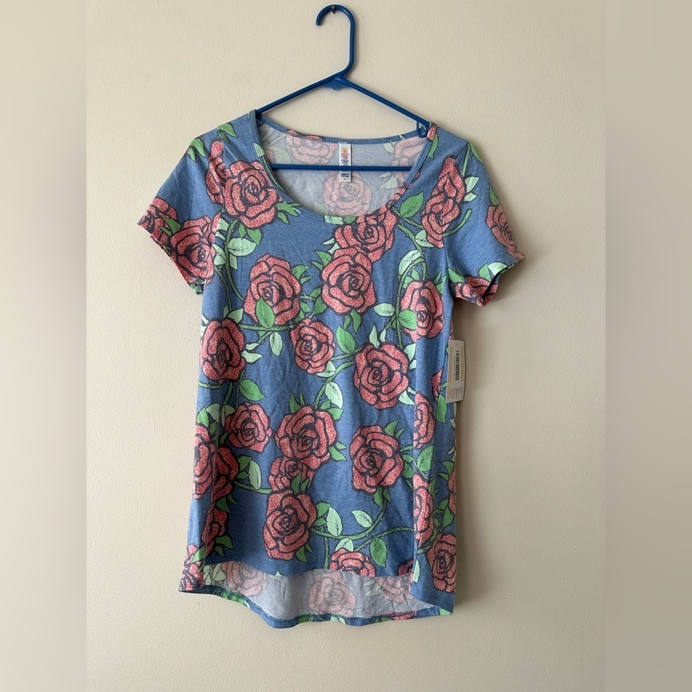 LuLaRoe Perfect T- shirt, floral rose print NWT size small